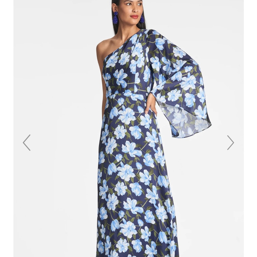Sachin + Babi One-Shoulder Dress in Blue Floral